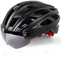 KINGLEAD Casco de Bicicleta con Luz LED Unisex Casco de Bicicleta Protegido para Carreras de Ciclismo Skateboarding al…